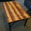 Pine Plank Table Top. Wood came from the walls of a coal shed in northern Minnesota. Note the wood was milled with a circular saw giving it great character. 