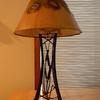 Steel Cat Tail Lamp
Lamp base is 19" tall
8-1/2" wide and 5" deep.
Painted finish.